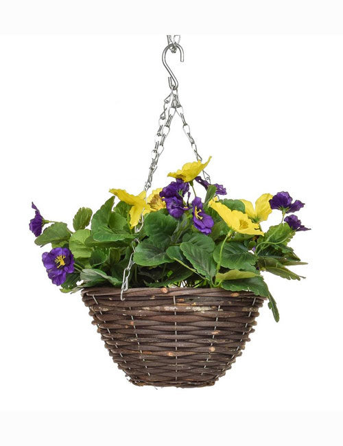Hanging Basket Purple Yellow